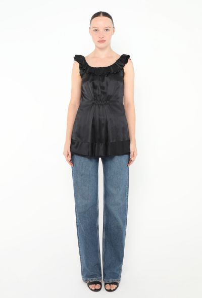 Prada Silk Ruffled Trim Top - 2
