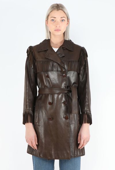 Saint Laurent COLLECTOR 1968 Haute Couture Leather Fringe Coat - 1