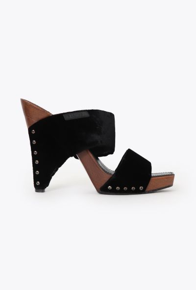Chanel Velvet Clog Mules - 1