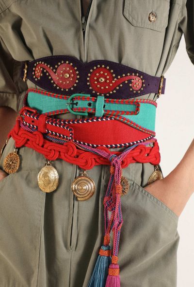 Saint Laurent Braided Canvas Belt, 1977 - 2