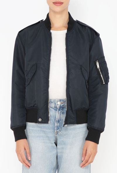 Saint Laurent F/W 2015 Navy Bomber Jacket - 1 Saint Laurent F/W 2015 Navy Bomber Jacket - 1