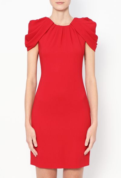 Valentino Ruched Shoulder Crêpe Dress - 2 Valentino Ruched Shoulder Crêpe Dress - 2