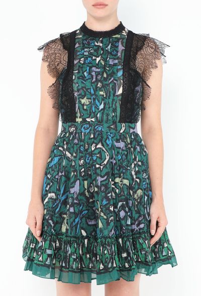 Valentino Printed Lace Trim Dress - 2