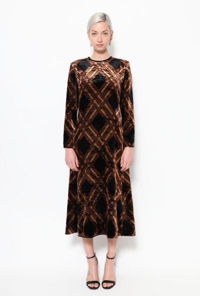 Saint Laurent Pre-Fall 2021 Intarsia Velvet Dress - 1