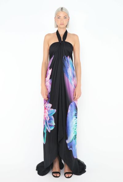 Roberto Cavalli Cascading Floral Silk Gown - 1