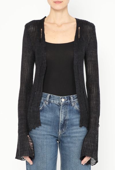 Rodarte Distressed Silk Hand-Knit Cardigan - 1 Rodarte Distressed Silk Hand-Knit Cardigan - 1