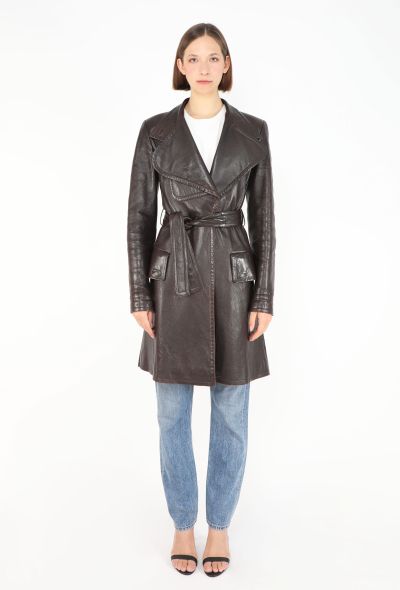 Chanel RARE F/W 1997 Notched Leather Coat - 1