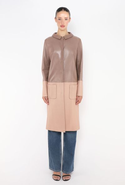 Dior 2015 Raf Simons Tonal Leather Coat - 1 Dior 2015 Raf Simons Tonal Leather Coat - 1