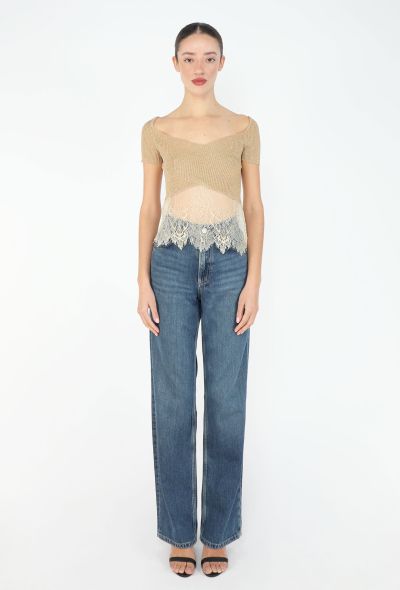 Valentino '90s Metallic Ribbed Lace Top - 2