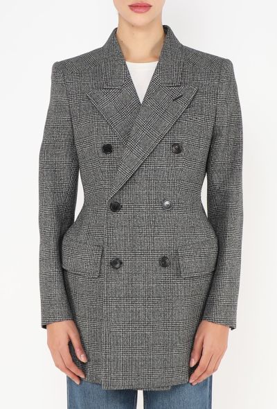 Balenciaga F/W 2018 Checkered Hourglass Blazer - 1