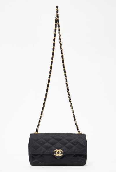 Chanel '80s Satin Rhinestone Flap Bag - 1