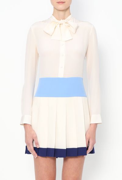 Prada Pleated Silk Lavallière Dress - 2