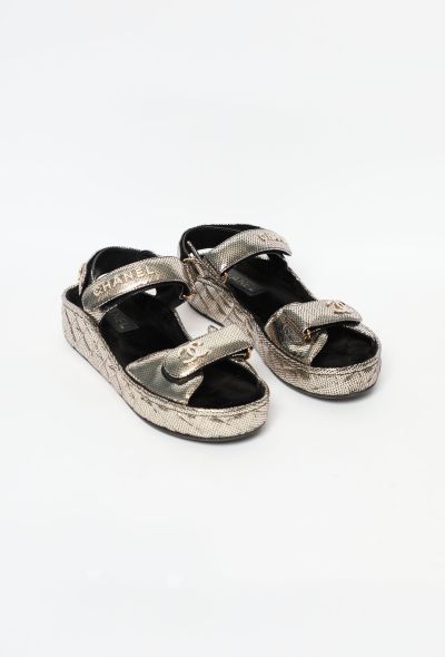                             2020 Metallic Quilted Sandals - 2