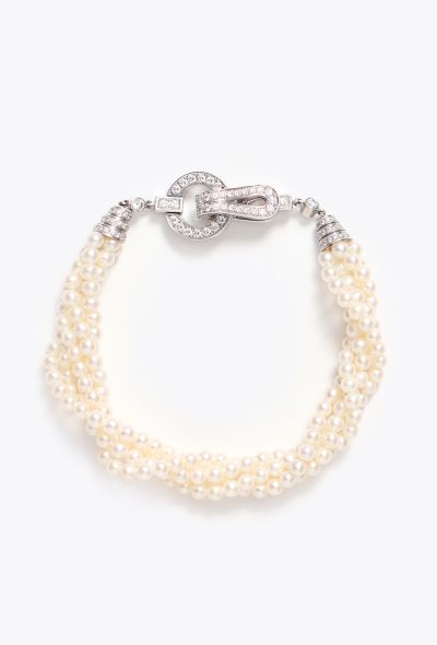 Cartier Agrafe Diamond and Pearl Bracelet - 1