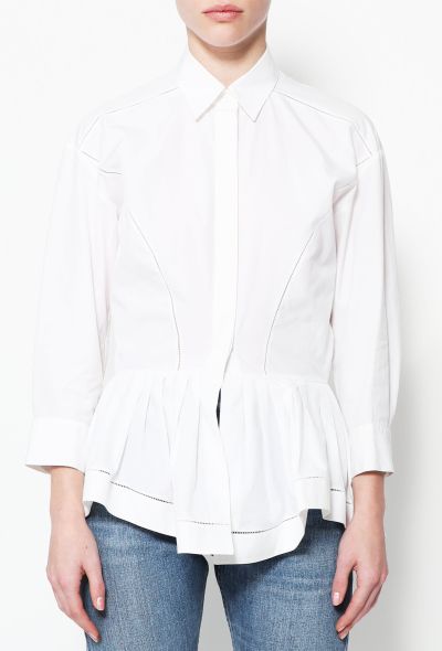                                         Peplum Cinched Cotton Shirt-1