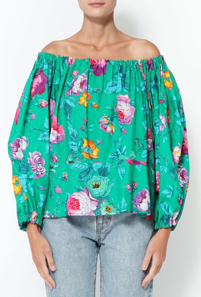                             Kenzo '80s Ruched Floral Blouse - 1