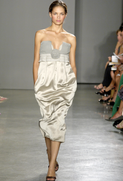Proenza Schouler Strapless Pleated Rosette Dress, S/S 2006 - 2