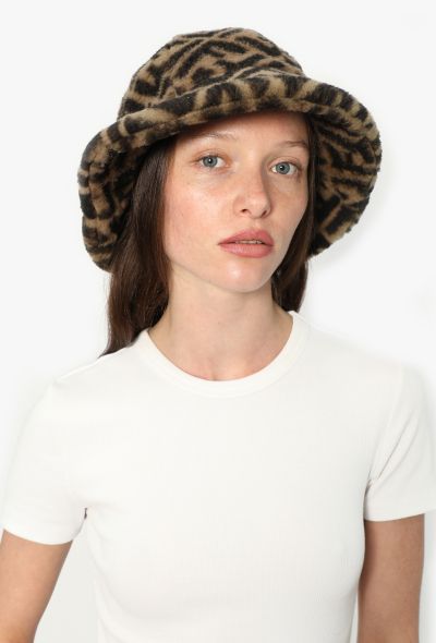 Fendi 2019 Monogram Shearling Bucket Hat - 1 Fendi 2019 Monogram Shearling Bucket Hat - 1