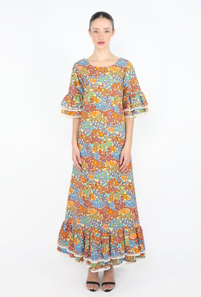 Saint Laurent ULTRA RARE Early '70s Millefleurs Peasant Dress - 2