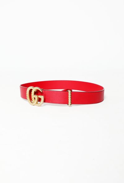                            Gucci by Alessandro Michele Leather 'GG' Torchon Belt 
