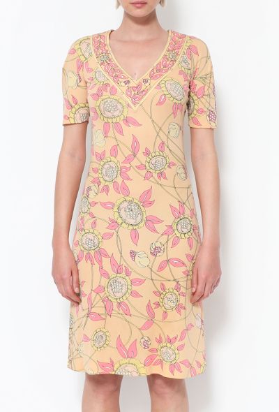                                         '70s Sunflower Jersey Dress-2