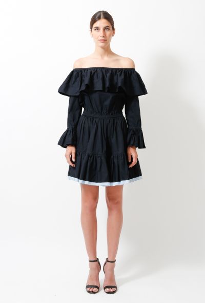 Saint Laurent Vintage Off-Shoulder Ruffled Peasant Dress - 1