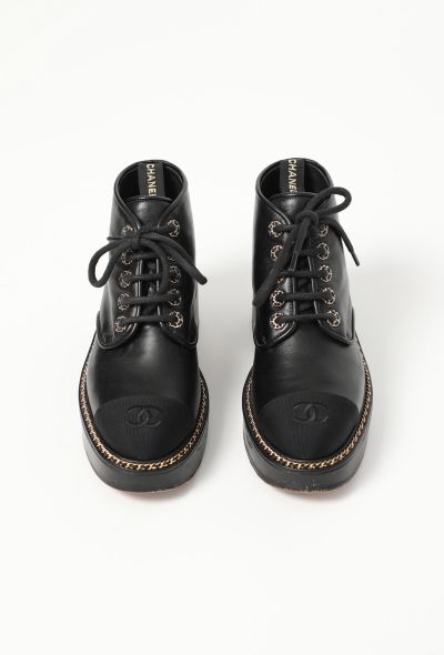 Chanel 2020 Chainlink Leather 'CC' Boots - 1 Chanel 2020 Chainlink Leather 'CC' Boots - 1
