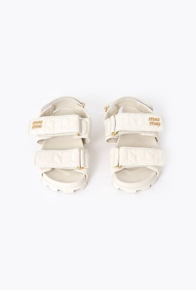 Miu Miu 2024 Quilted Leather Logo Sandals - 2 Miu Miu 2024 Quilted Leather Logo Sandals - 2