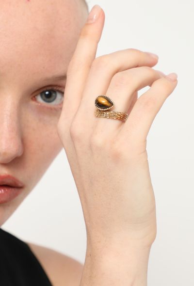 Boucheron 18k Yellow Gold & Tiger's Eye Serpent Bohème Ring - 2 Boucheron 18k Yellow Gold & Tiger's Eye Serpent Bohème Ring - 2