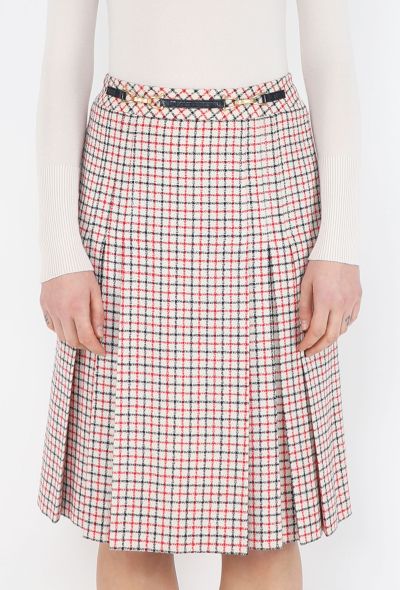 Céline '70s Pleated Checkered Skirt - 2