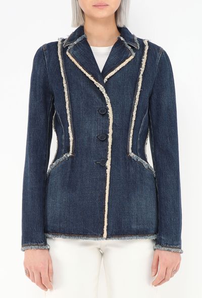 Dior Resort 2020 Frayed Denim Bar Jacket - 1