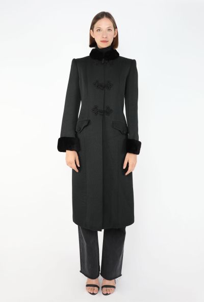 Valentino Vintage Fur Trim Toggle Coat - 1