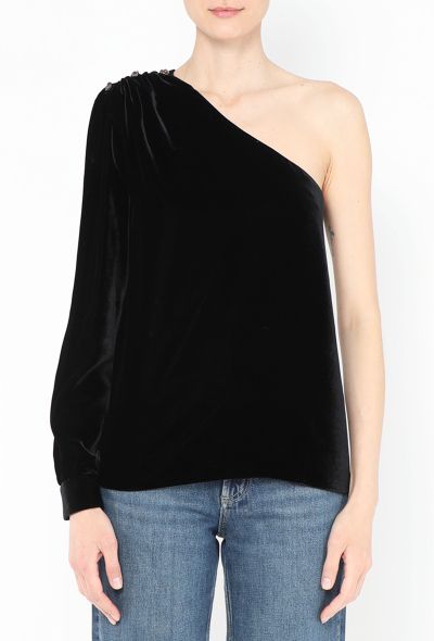 Chloé 2019 One-Shoulder Velvet Top - 1 Chloé 2019 One-Shoulder Velvet Top - 1