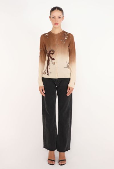 John Galliano Embroidered Knit Ombré Cardigan - 2