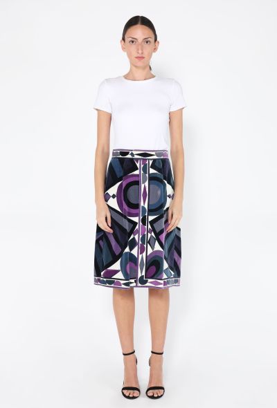 Emilio Pucci Printed Velvet Skirt, 1970s - 1
