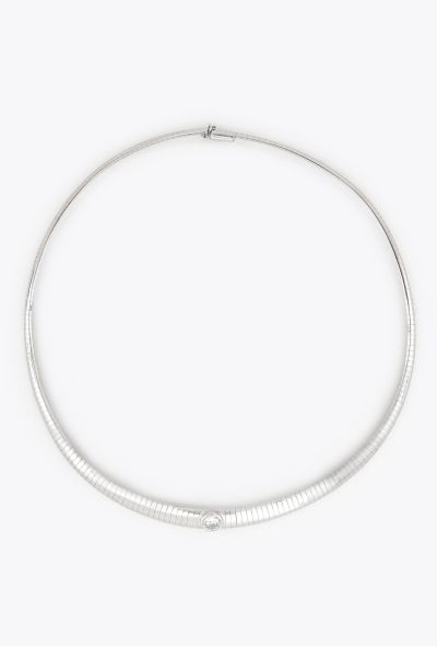 Vintage Fine Jewelry Vintage 18K White Gold & Diamond Omega-Style Choker - 1 Vintage Fine Jewelry Vintage 18K White Gold & Diamond Omega-Style Choker - 1