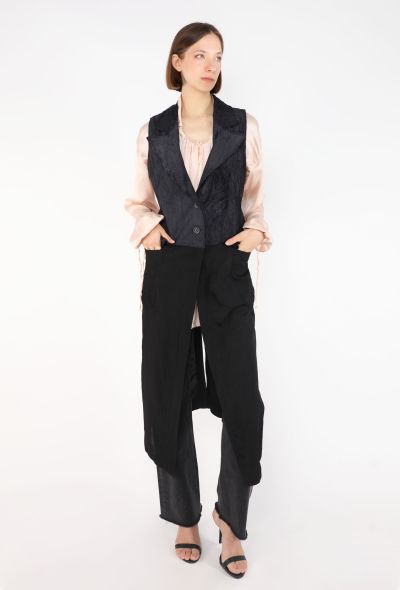 Ann Demeulemeester Corduroy Vest & Blouse Ensemble, 1990s - 1
