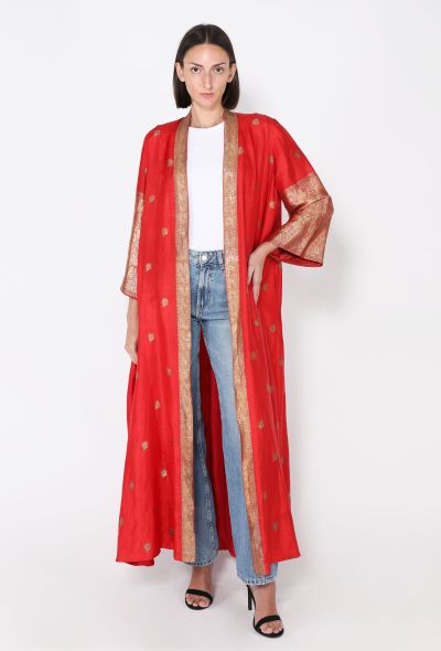 Brocade Trim Silk Overcoat, 1960s - 2