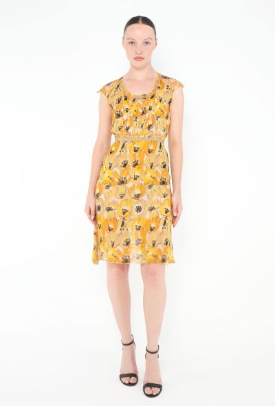 Prada F/W 2000 Floral Chiffon Dress - 1