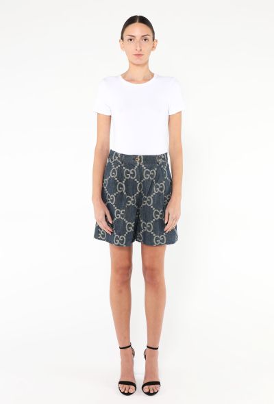 Gucci Resort 2022 Monogram Denim Shorts - 1