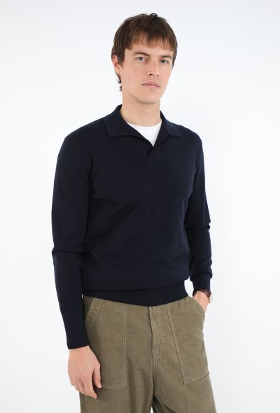 Loro Piana Navy Collared Polo Shirt - 1