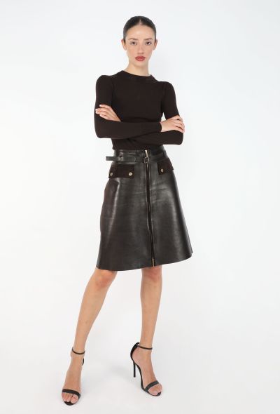 Gucci F/W 2000 Leather A-Line Skirt - 1