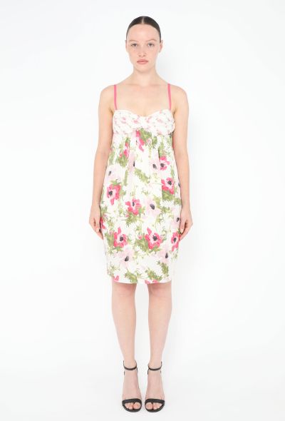 John Galliano 2005 Ruched Floral Silk Dress - 1 John Galliano 2005 Ruched Floral Silk Dress - 1