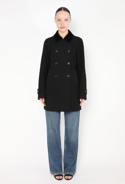 Louis Vuitton Velvet Trim Wool Peacoat - 2