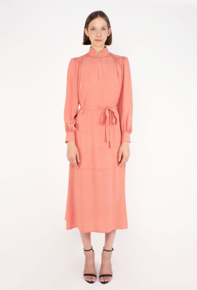 Chloé Vintage Belted Jacquard Silk Dress - 1