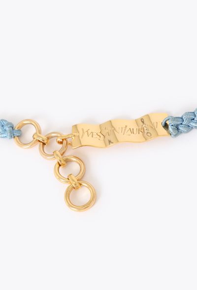 Saint Laurent 1993 Metallic Plaque Braided Belt - 2 Saint Laurent 1993 Metallic Plaque Braided Belt - 2