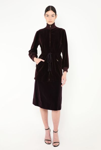 Saint Laurent RARE 1976 Velvet Bomber Jacket Ensemble - 1 Saint Laurent RARE 1976 Velvet Bomber Jacket Ensemble - 1