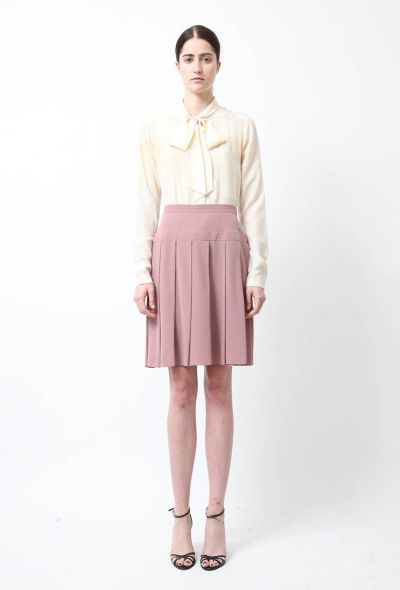                             Mauve Pleated Silk Skirt - 1