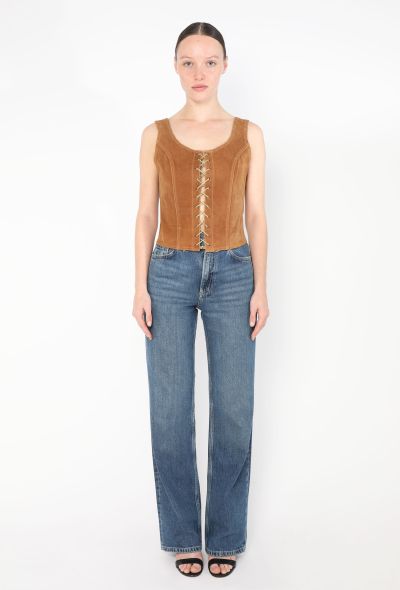 Suede Lace-Up Top - 2