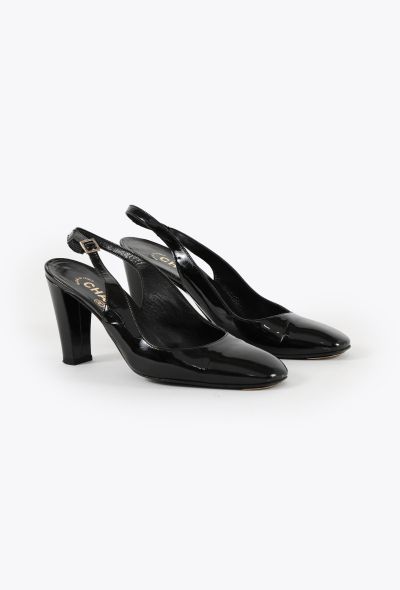Chanel '90s Patent Leather Slingbacks - 2